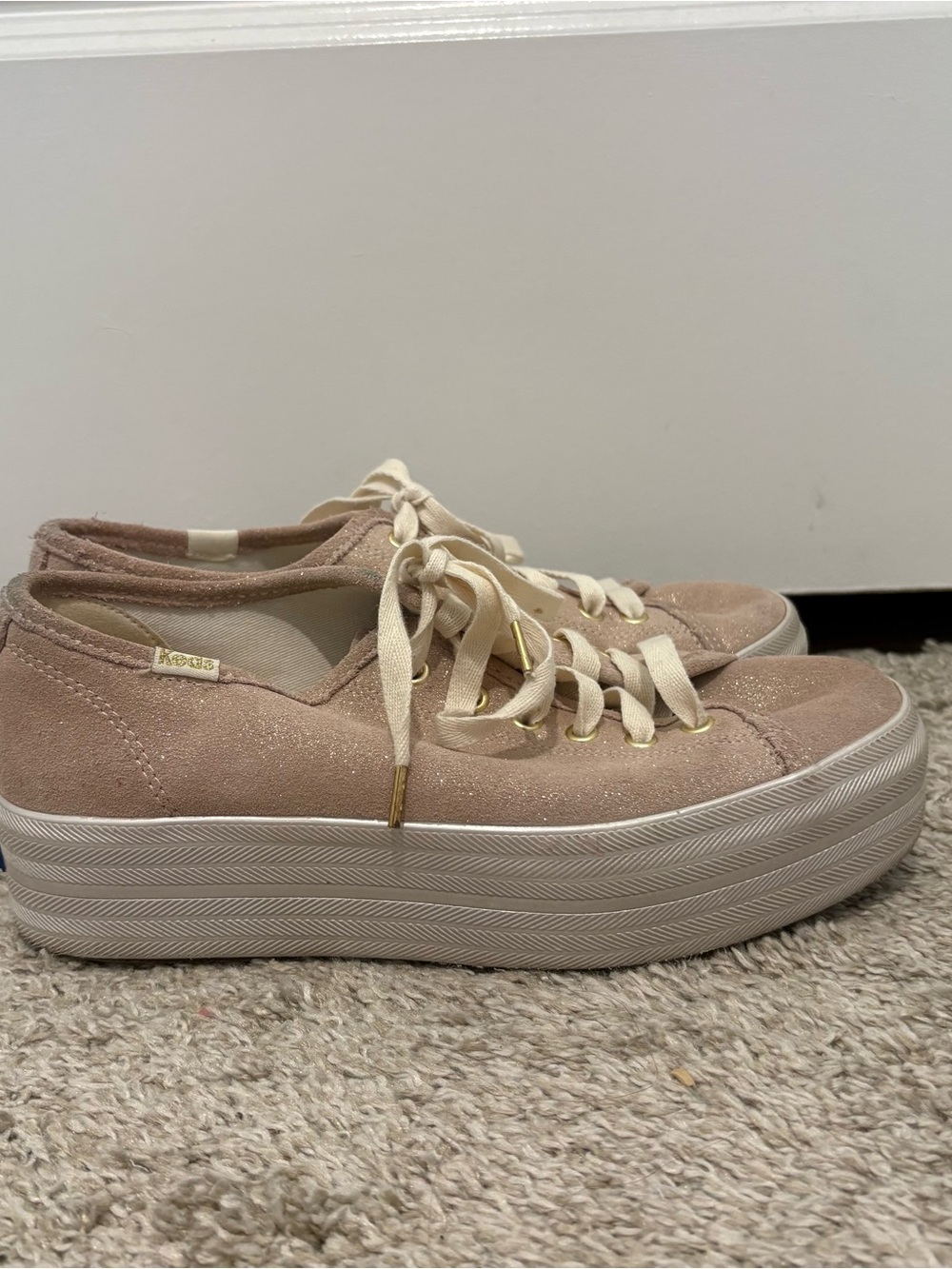 Keds Platform Sneakers in Dusty Pink with Cream Sole